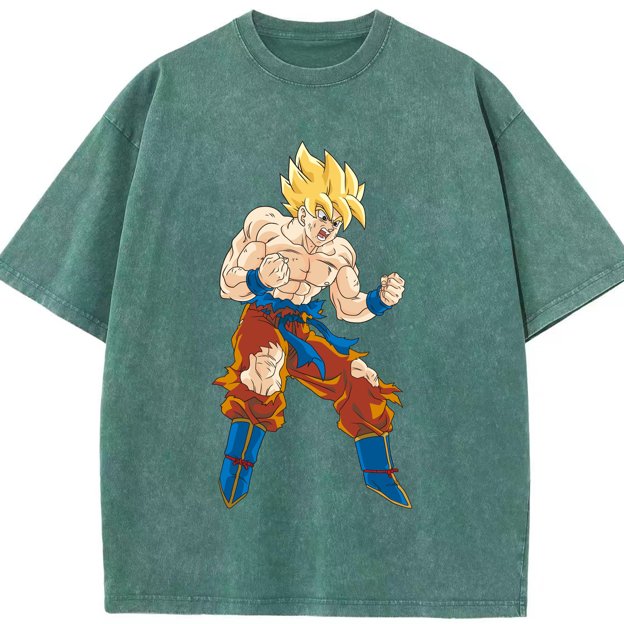 （画像用） ドラゴンボール 孫悟空（そん ごくう）Son Goku カカロット DRAGON BALL Kakarotto 綿100% ヴィンテージ風 半袖Tシャツ（フロントプリント）